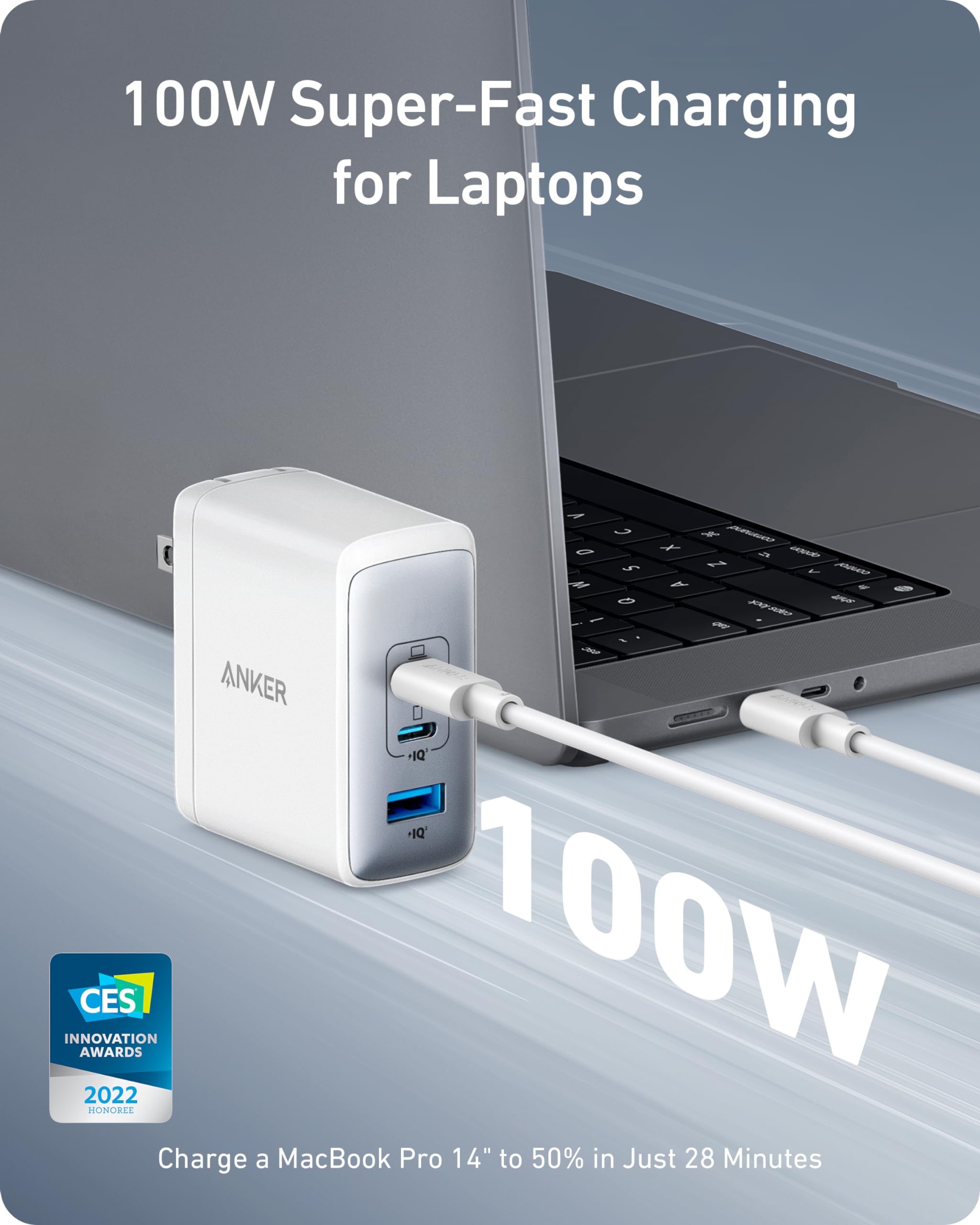 Foto 3 pulgar | Cargador Anker Nano Usb-c De 100 W Con 3 Puertos Para Macbook Pro/air - Venta Internacional.