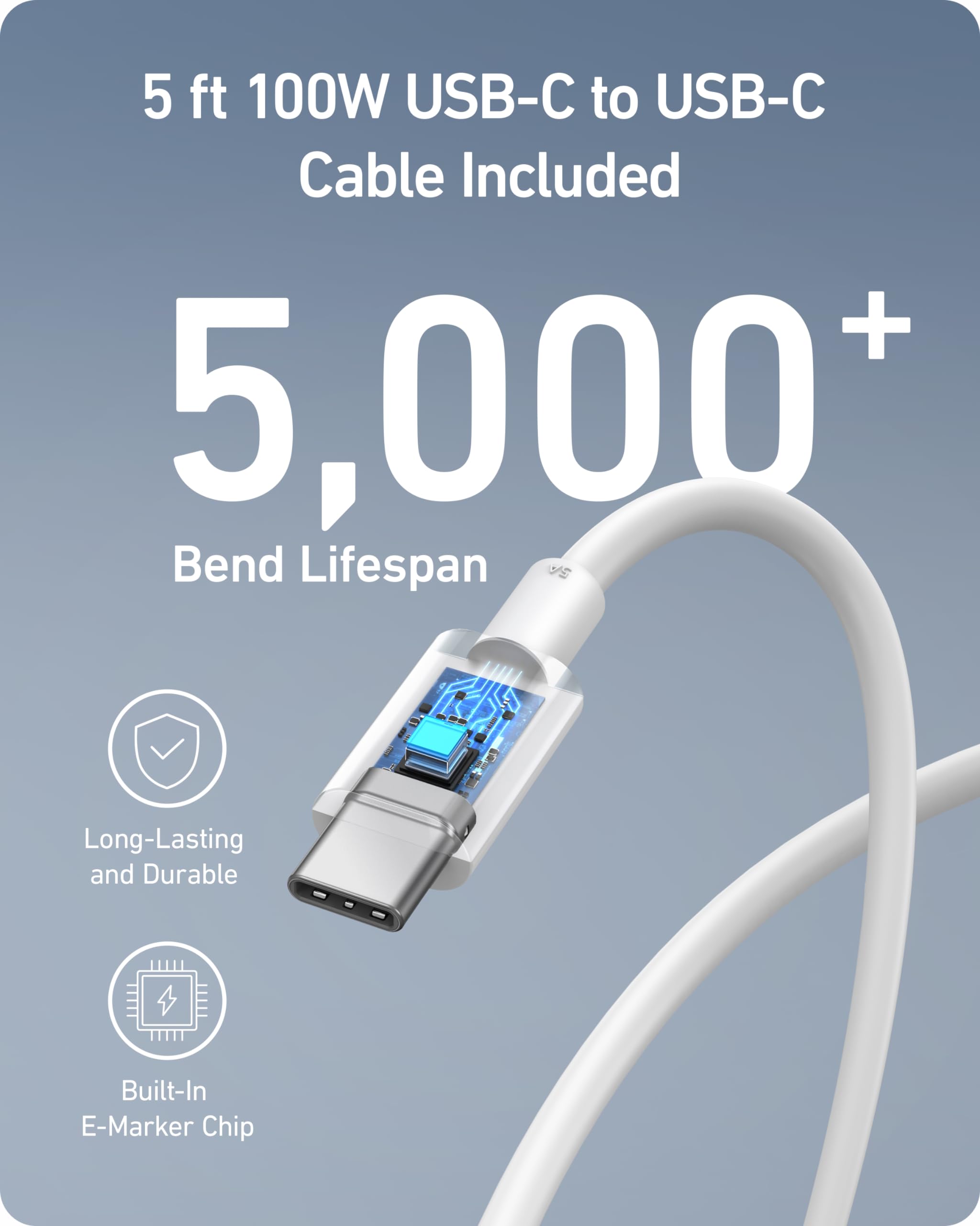 Foto 5 pulgar | Cargador Anker Nano Usb-c De 100 W Con 3 Puertos Para Macbook Pro/air - Venta Internacional.