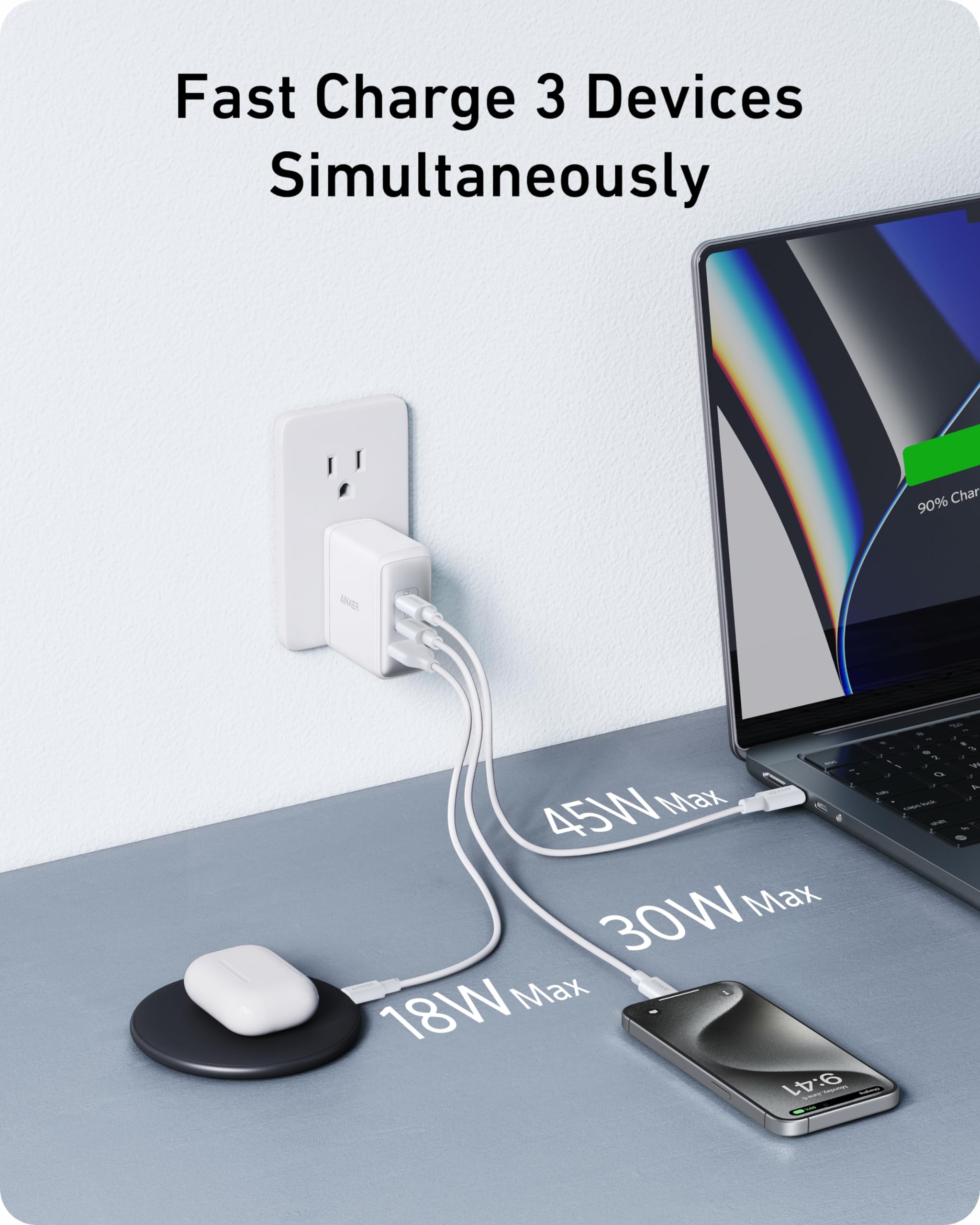 Foto 8 pulgar | Cargador Anker Nano Usb-c De 100 W Con 3 Puertos Para Macbook Pro/air - Venta Internacional.
