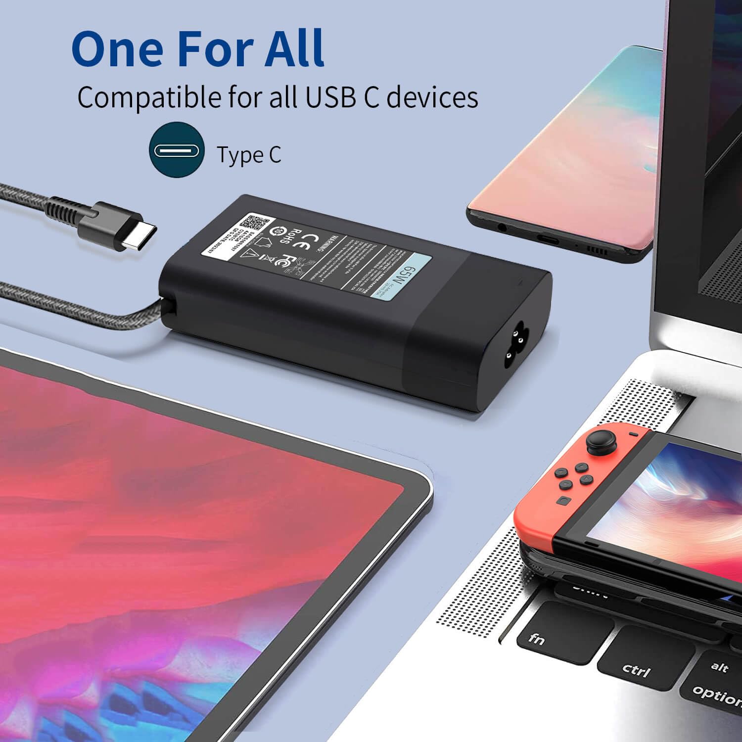 Foto 6 pulgar | Cargador De Ordenador Portátil Dmkaollk 65w Usb C Para Hp Envy X360, Spectre X360 - Venta Internacional.