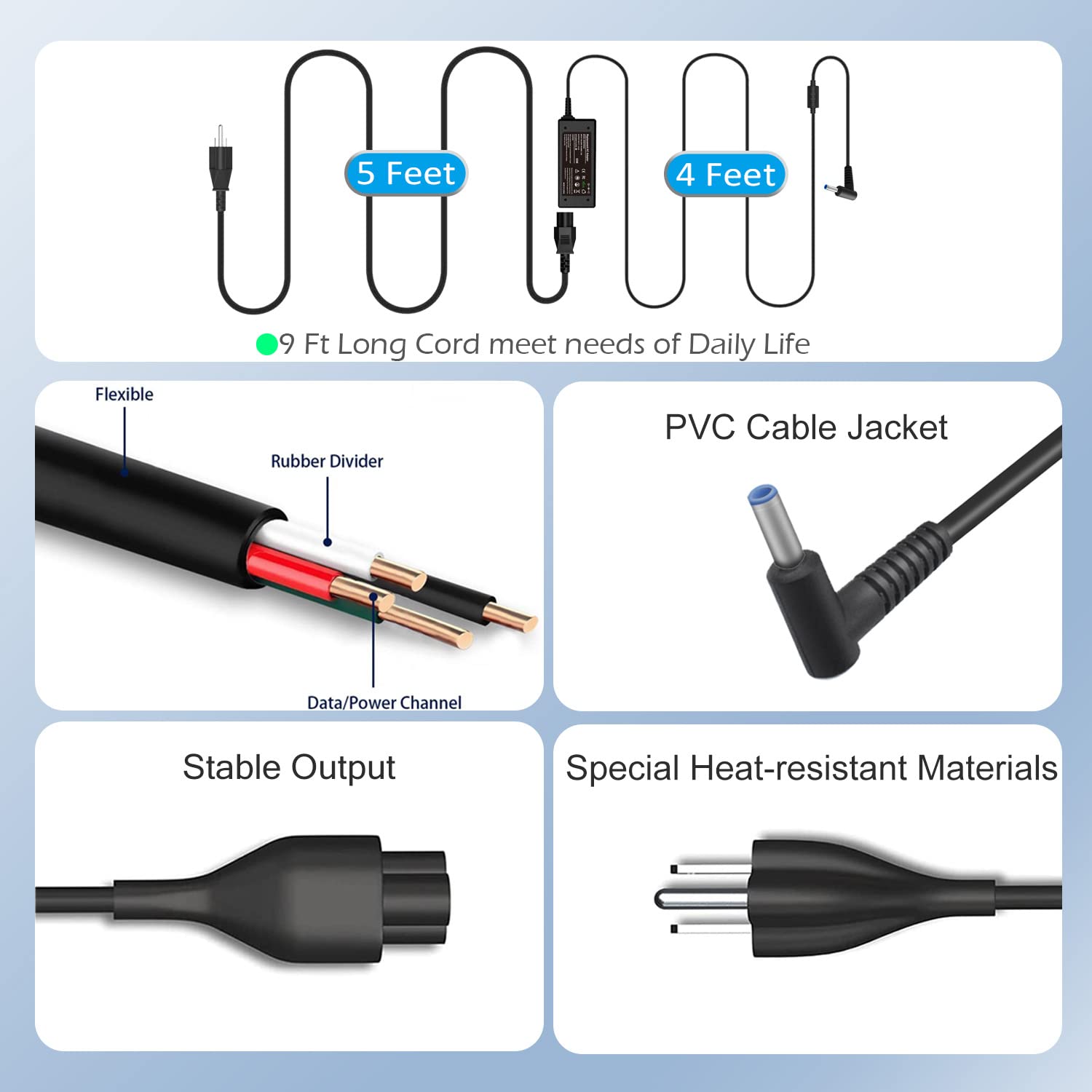 Foto 6 | Cargador Portátil, Adaptador De Corriente Alterna, Fuente De Alimentación De 45 W Y 65 W Para Hp - Venta Internacional.