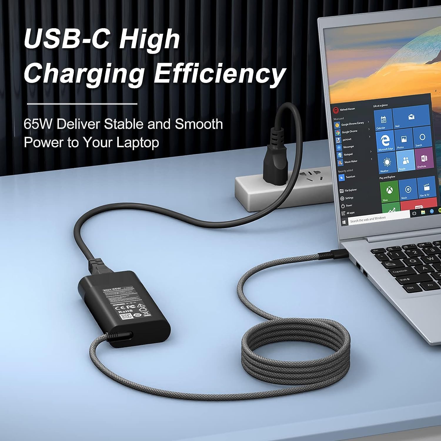 Foto 3 pulgar | Cargador Portátil Roayewey Usb C De 65 W Para Hp Spectre X360 14 2 En 1 - Venta Internacional.