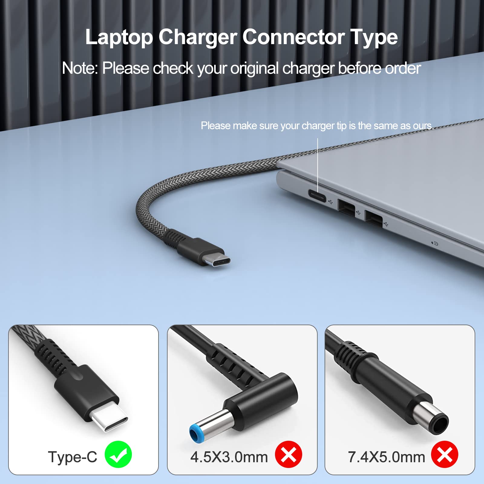 Foto 4 pulgar | Cargador Portátil Roayewey Usb C De 65 W Para Hp Spectre X360 14 2 En 1 - Venta Internacional.