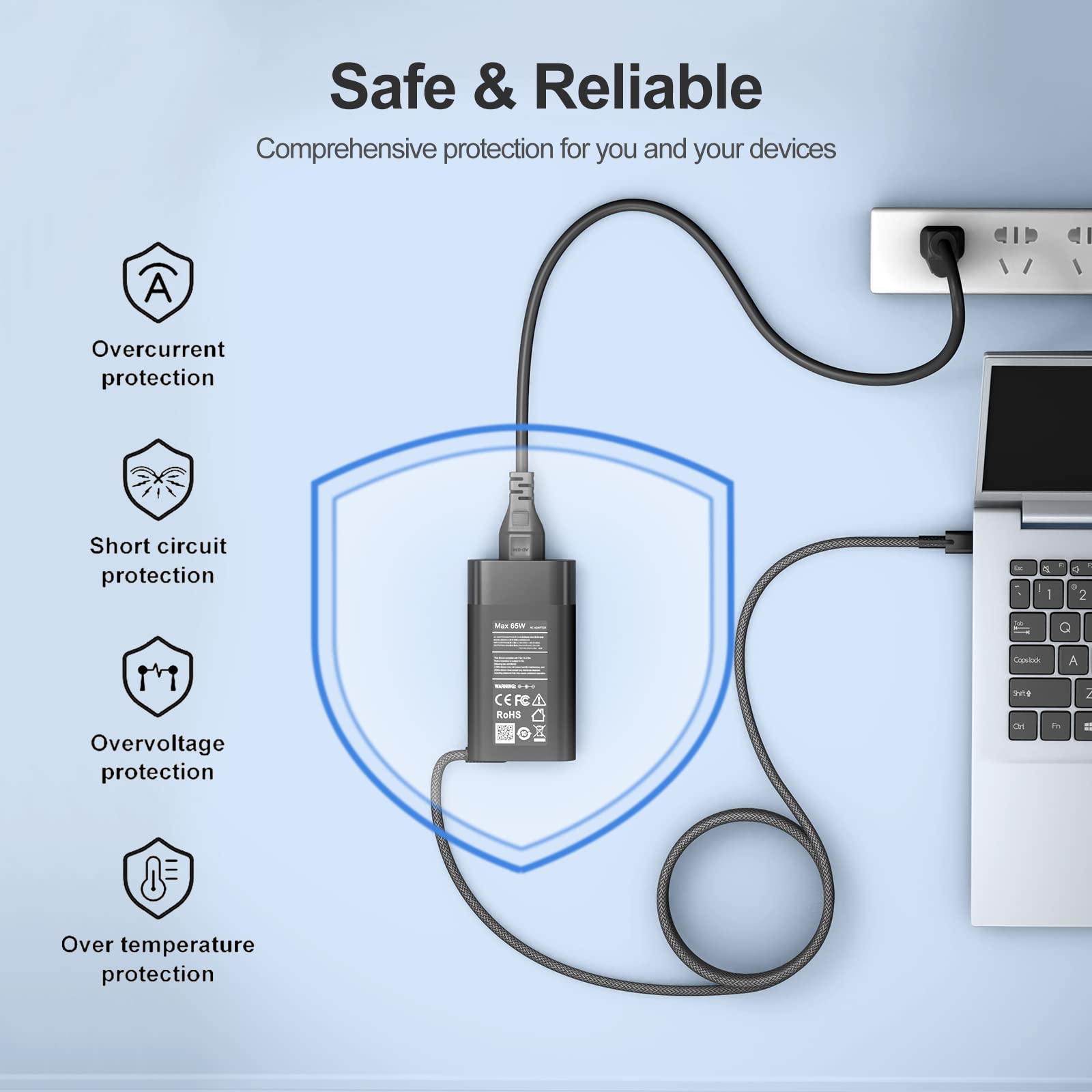 Foto 6 | Cargador Portátil Roayewey Usb C De 65 W Para Hp Spectre X360 14 2 En 1 - Venta Internacional.