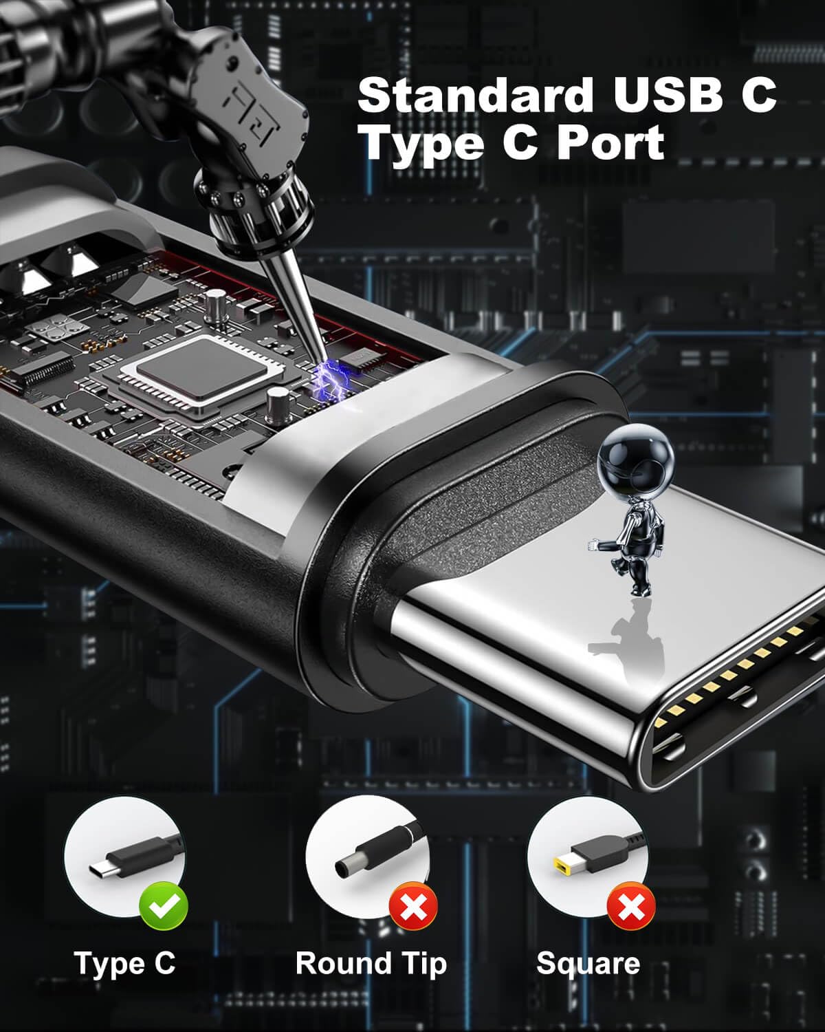 Foto 3 pulgar | Cargador Portátil Yoxydif 65w Usb Tipo C Para Lenovo Thinkpad - Venta Internacional.