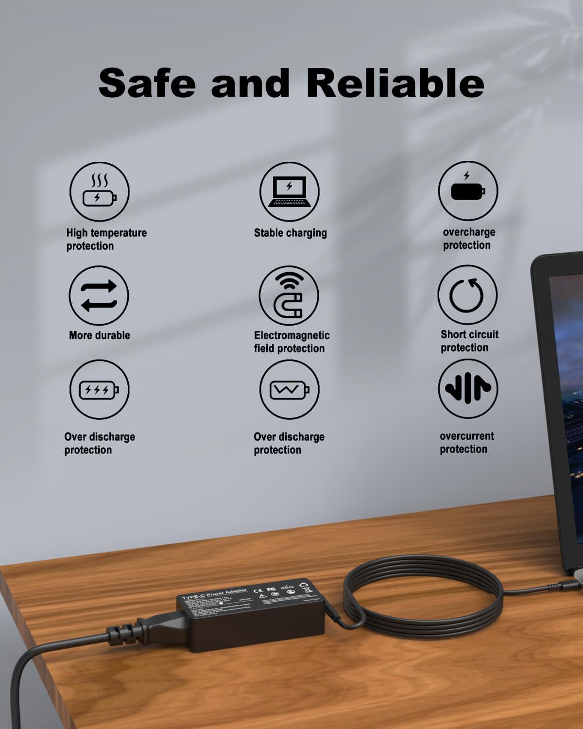 Foto 7 | Cargador Portátil Yoxydif 65w Usb Tipo C Para Lenovo Thinkpad - Venta Internacional.