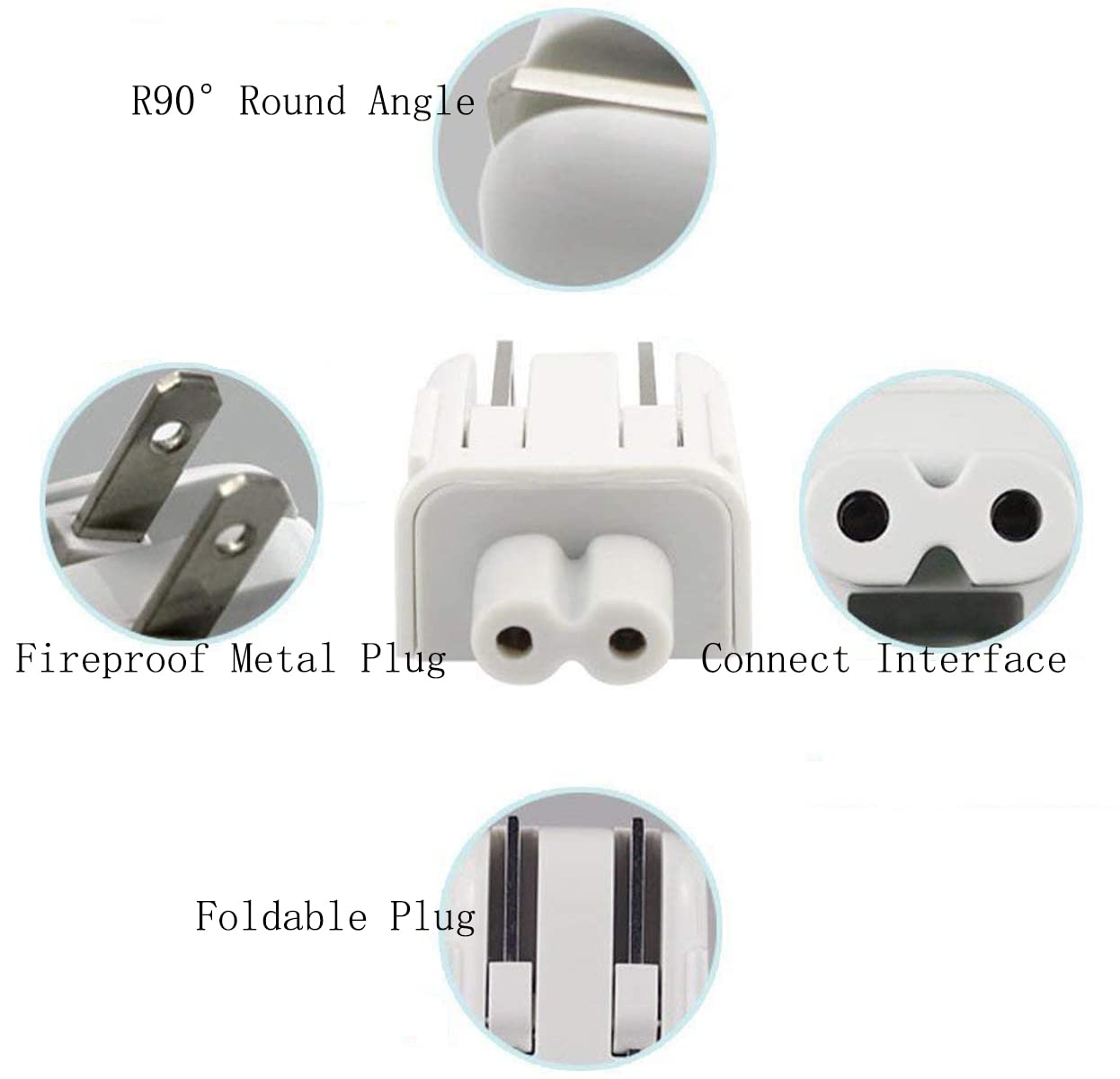 Foto 5 | Adaptador De Corriente Alterna, Enchufe Plegable, Cargador De Pared Estadounidense Para Macbook - Venta Internacional.