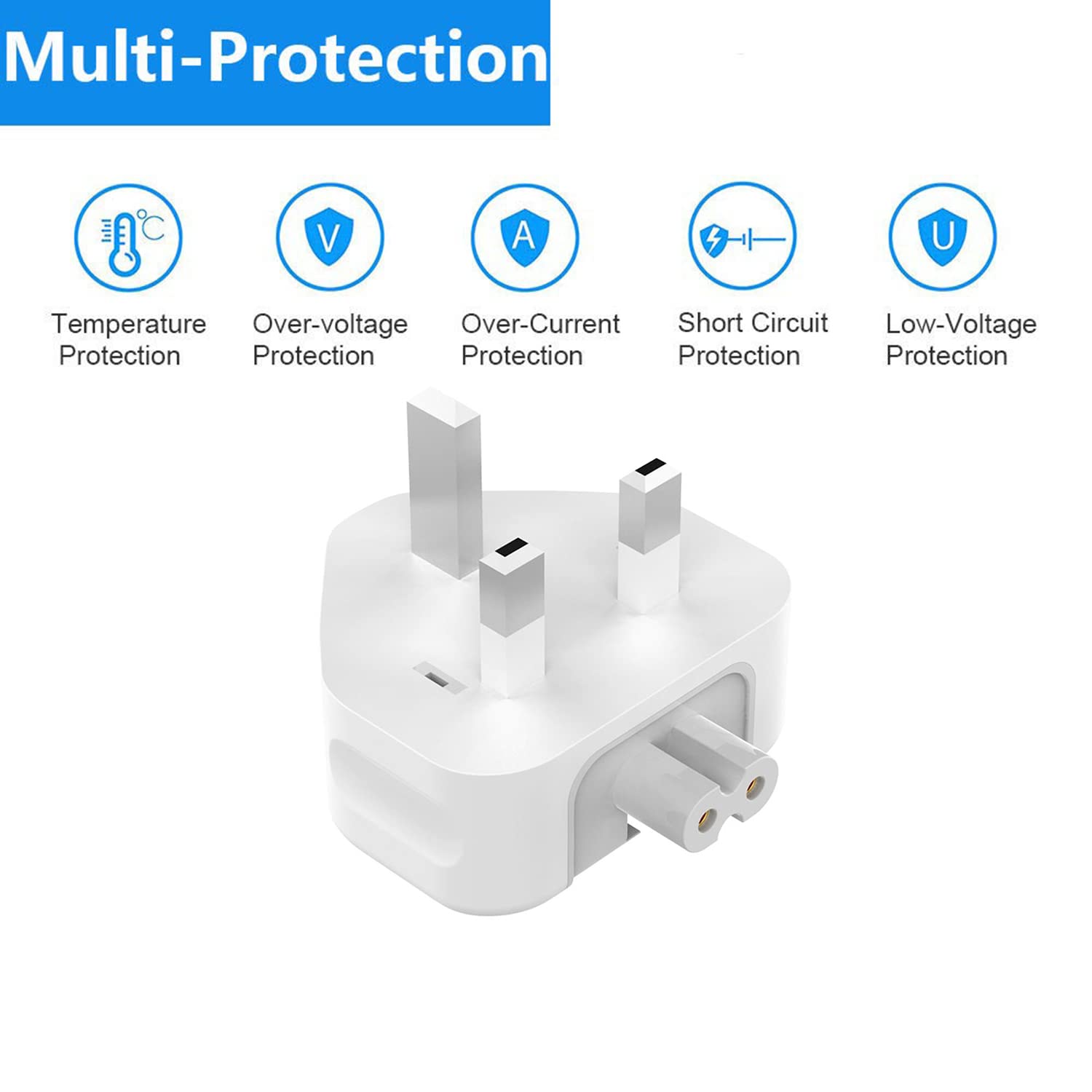 Foto 4 pulgar | Adaptador De Enchufe Mac Uk Tipo G Bs Standard Con Fusible Blanco - Venta Internacional.
