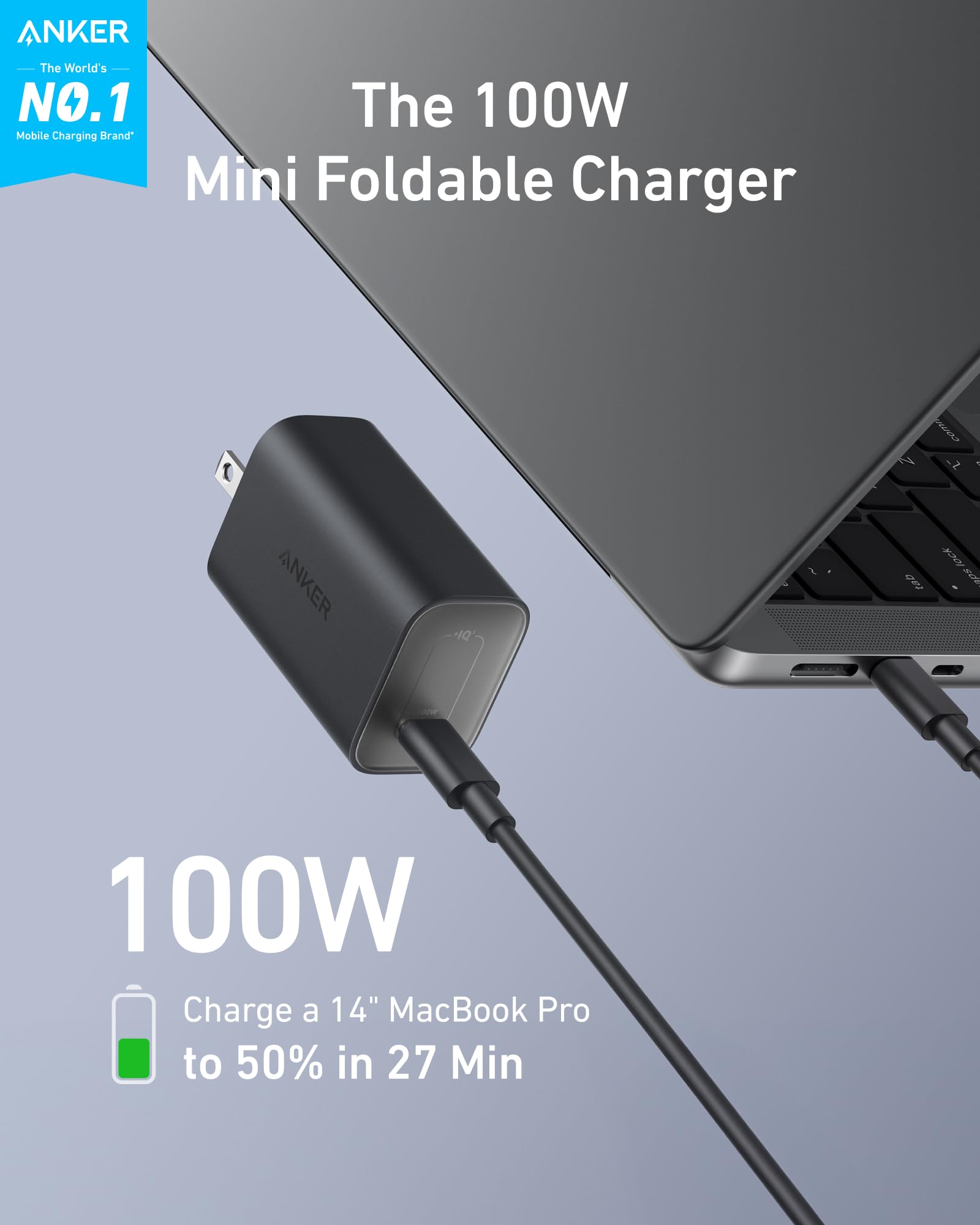 Foto 3 pulgar | Cargador Anker Nano De 100 W Para Macbook Con Cable Usb-c De 6 Pies Incluido - Venta Internacional.