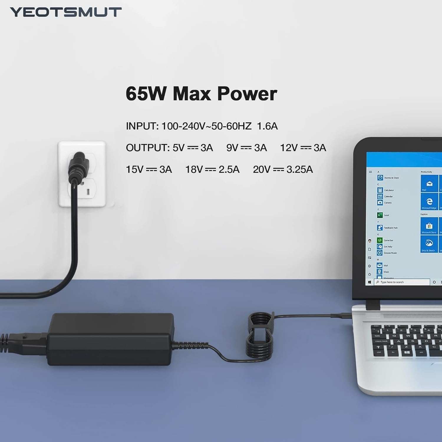 Foto 4 pulgar | Cargador Yeotsmut 65w 45w Usb C Para Dell Chromebook 3100 3300 - Venta Internacional.