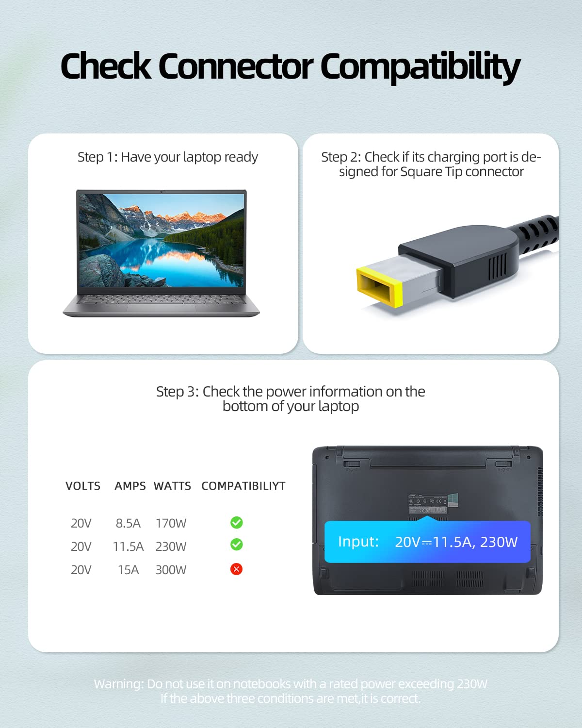 Foto 4 pulgar | Cargador Adaptador Ac 230w Para Portátil Lenovo Legion 5 Thinkpad - Venta Internacional.