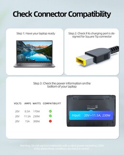 Foto 3 | Cargador Adaptador Ac 230w Para Portátil Lenovo Legion 5 Thinkpad - Venta Internacional.