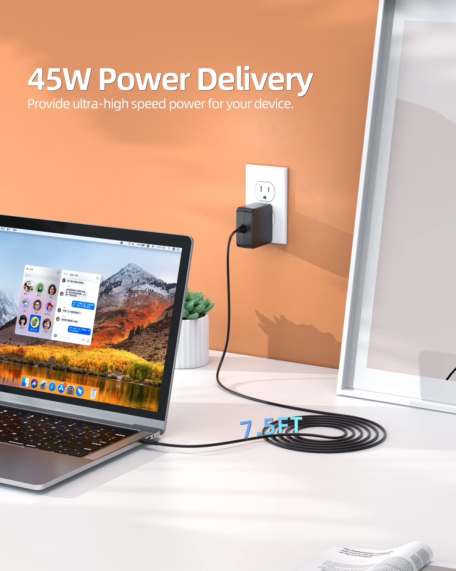 Foto 8 pulgar | Cargador Nicpower Usb C De 45 W Para Asus Chromebook Con Certificación Ul - Venta Internacional.