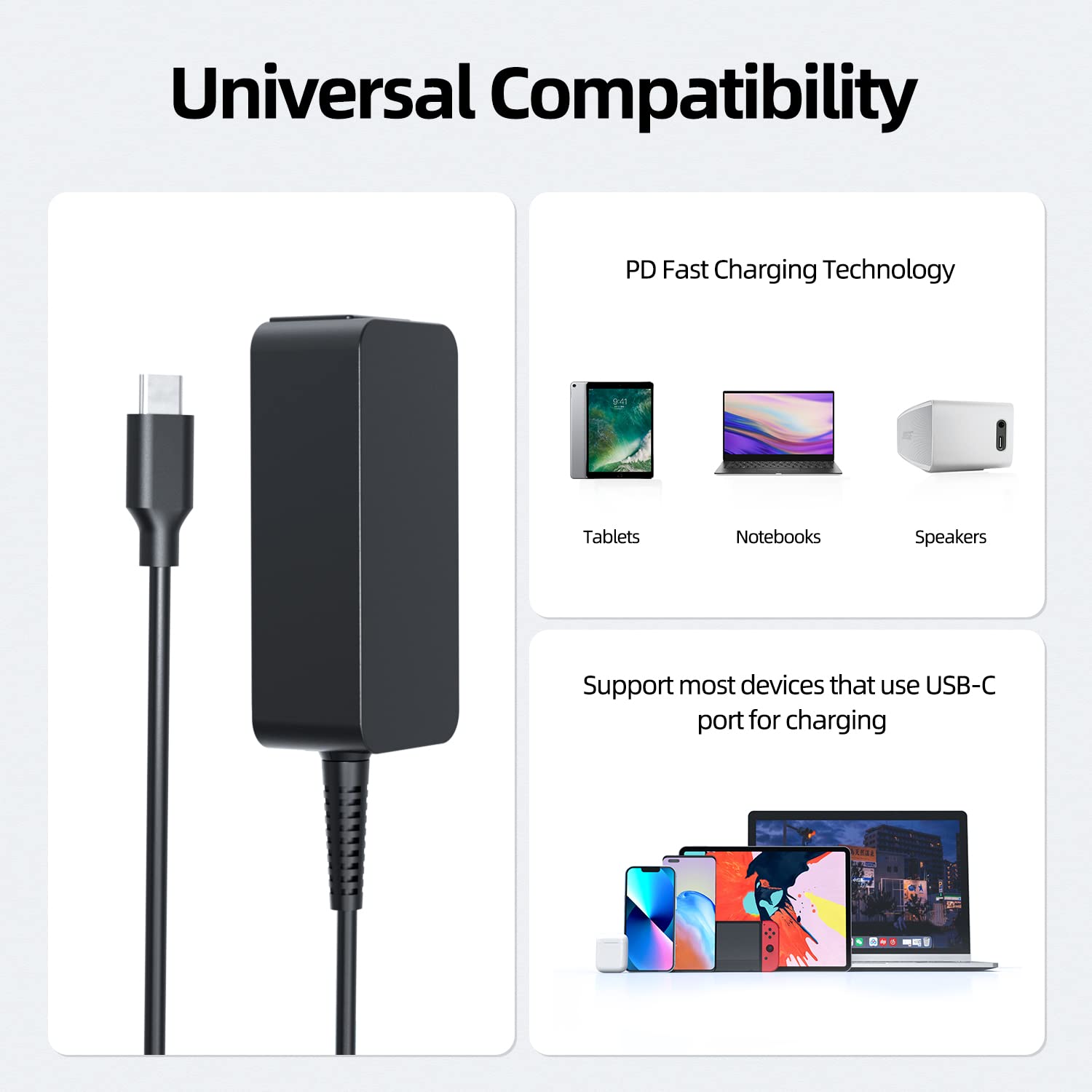 Foto 7 pulgar | Cargador De Repuesto Para Todos Los Portátiles Chromebook, Usb-c De 45 W - Venta Internacional.