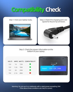 Foto 2 | Cargador Dexpt, 12 V, 2 A, Certificación Ul Para Portátil Gateway - Venta Internacional.