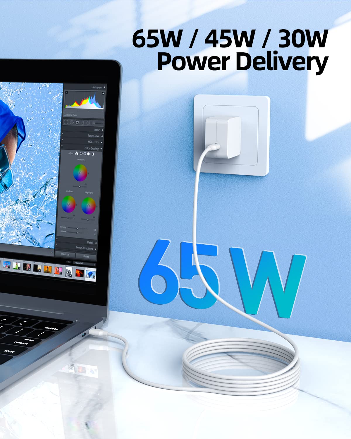 Foto 7 | Cargador Dexpt Para Portátil Samsung Galaxy Book, Cable De 65 W Y 7,5 Pies - Venta Internacional.