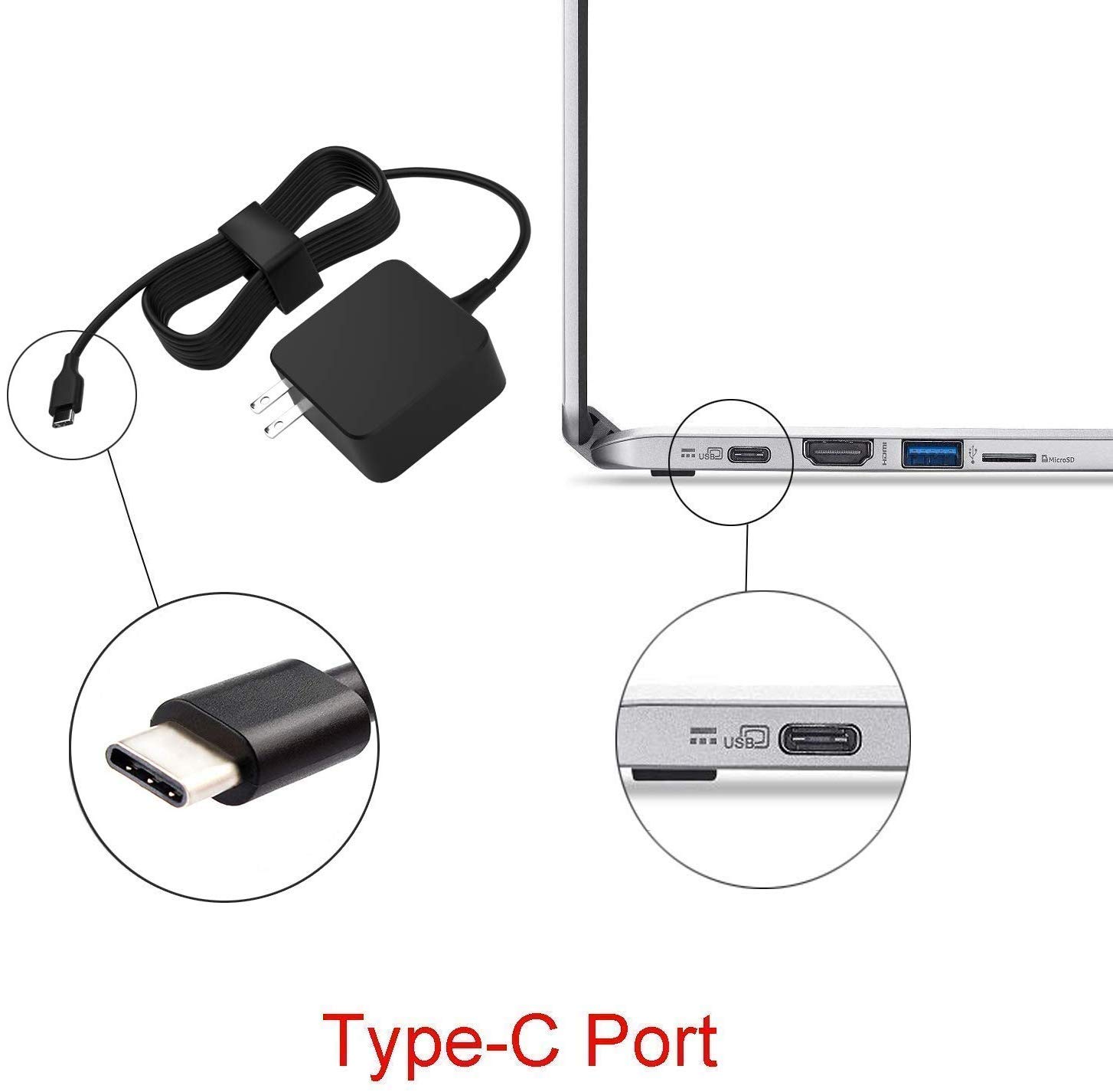 Foto 3 pulgar | Cargador Superer Usb C De 45 W Para Samsung Chromebook 4- Venta Internacional