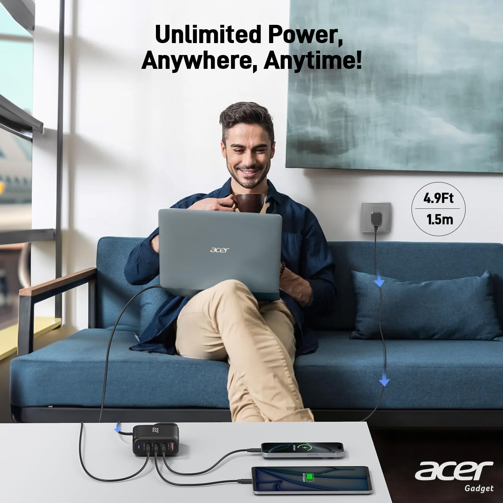 Foto 5 pulgar | Bloque De Carga Acer Usb C De 100 W, 4 Puertos, Fast Gan Ⅱ Desktop - Venta Internacional.