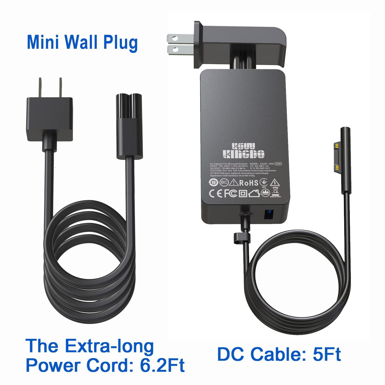 Foto 5 pulgar | Cargador Ksw Kingdo De 44 W, 15 V Y 2,58 A Para Surface Pro 3-9 X Y Book - Venta Internacional.