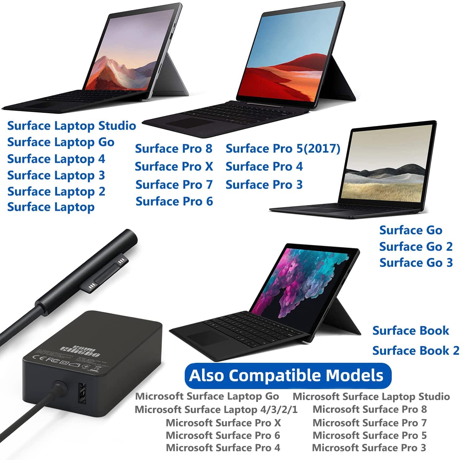 Foto 7 pulgar | Cargador Ksw Kingdo De 44 W, 15 V Y 2,58 A Para Surface Pro 3-9 X Y Book - Venta Internacional.
