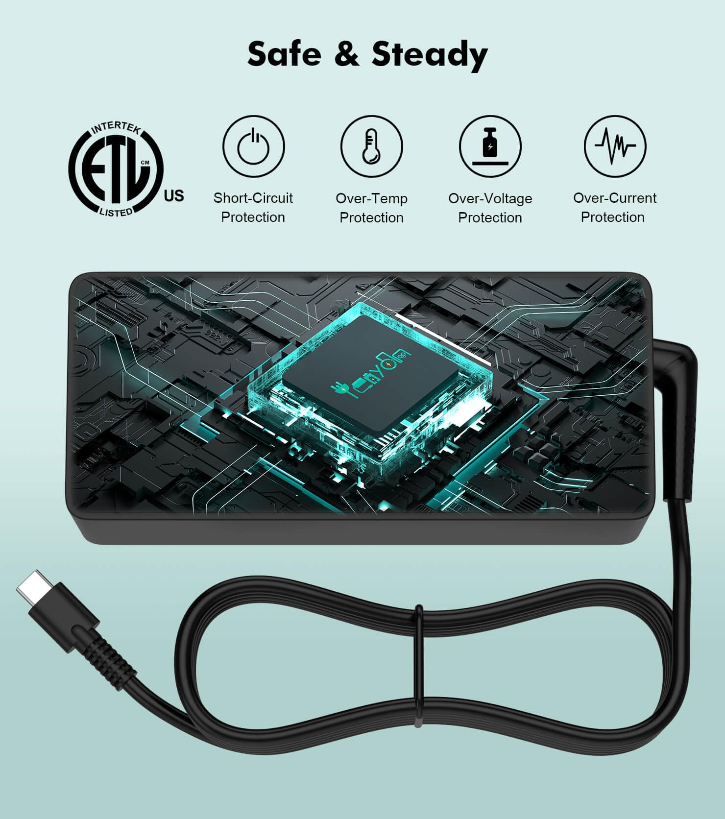 Foto 3 pulgar | Cargador Usb-c Para Portátil Yenyoh 100w De Carga Rápida Lenovo Hp Asus - Venta Internacional.