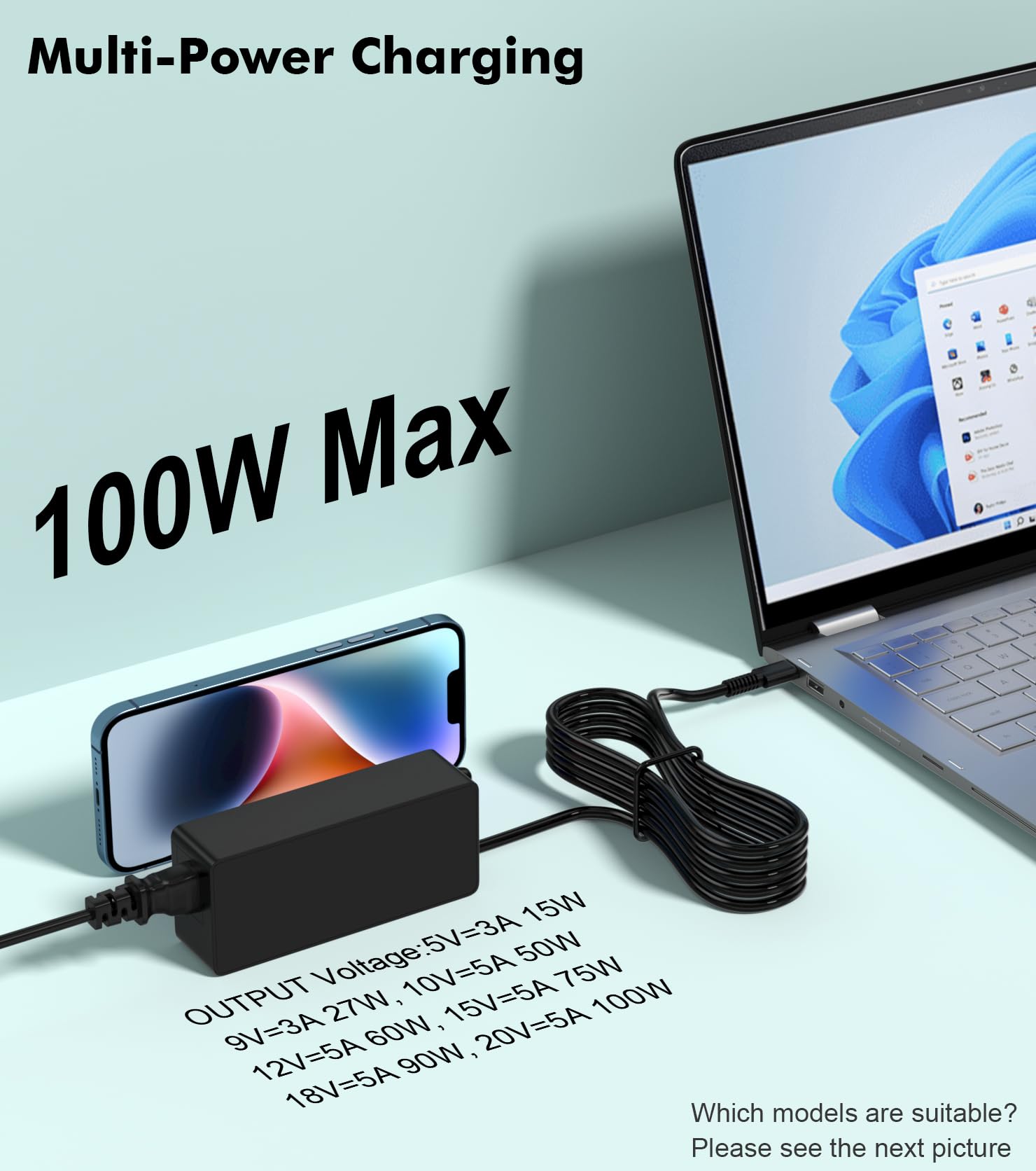 Foto 4 | Cargador Usb-c Para Portátil Yenyoh 100w De Carga Rápida Lenovo Hp Asus - Venta Internacional.