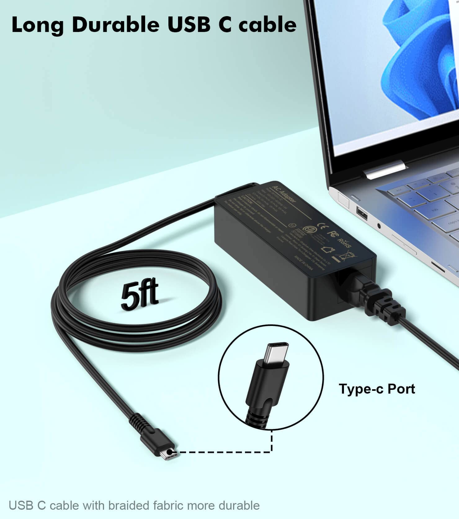 Foto 6 pulgar | Cargador Usb-c Para Portátil Yenyoh 100w De Carga Rápida Lenovo Hp Asus - Venta Internacional.