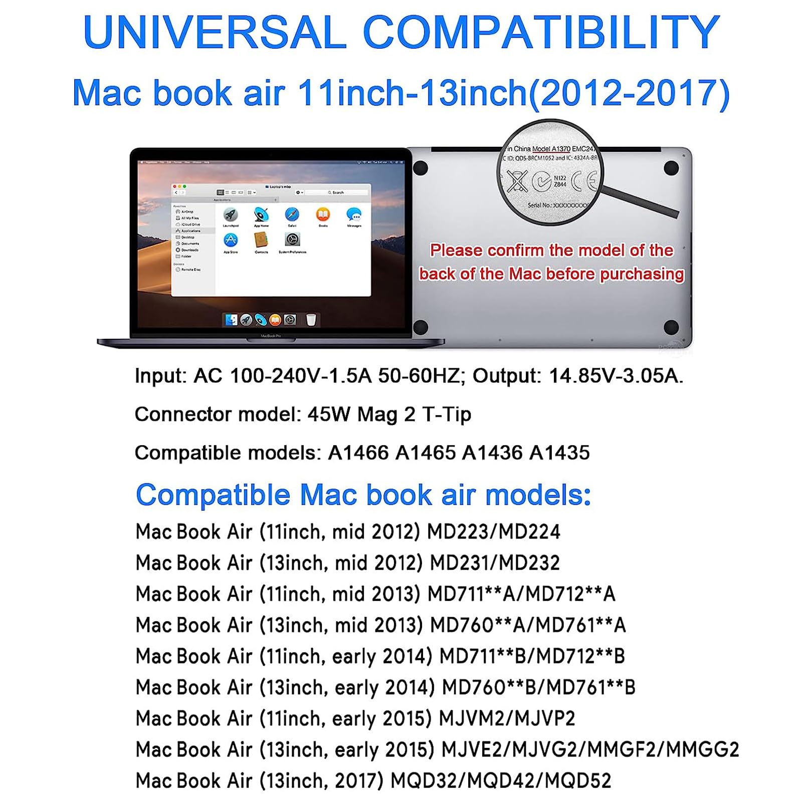Foto 2 | Cargador De Repuesto Dodaug De 45 W De Potencia Para Mac Book Air 11/13 Pulgadas - Venta Internacional.