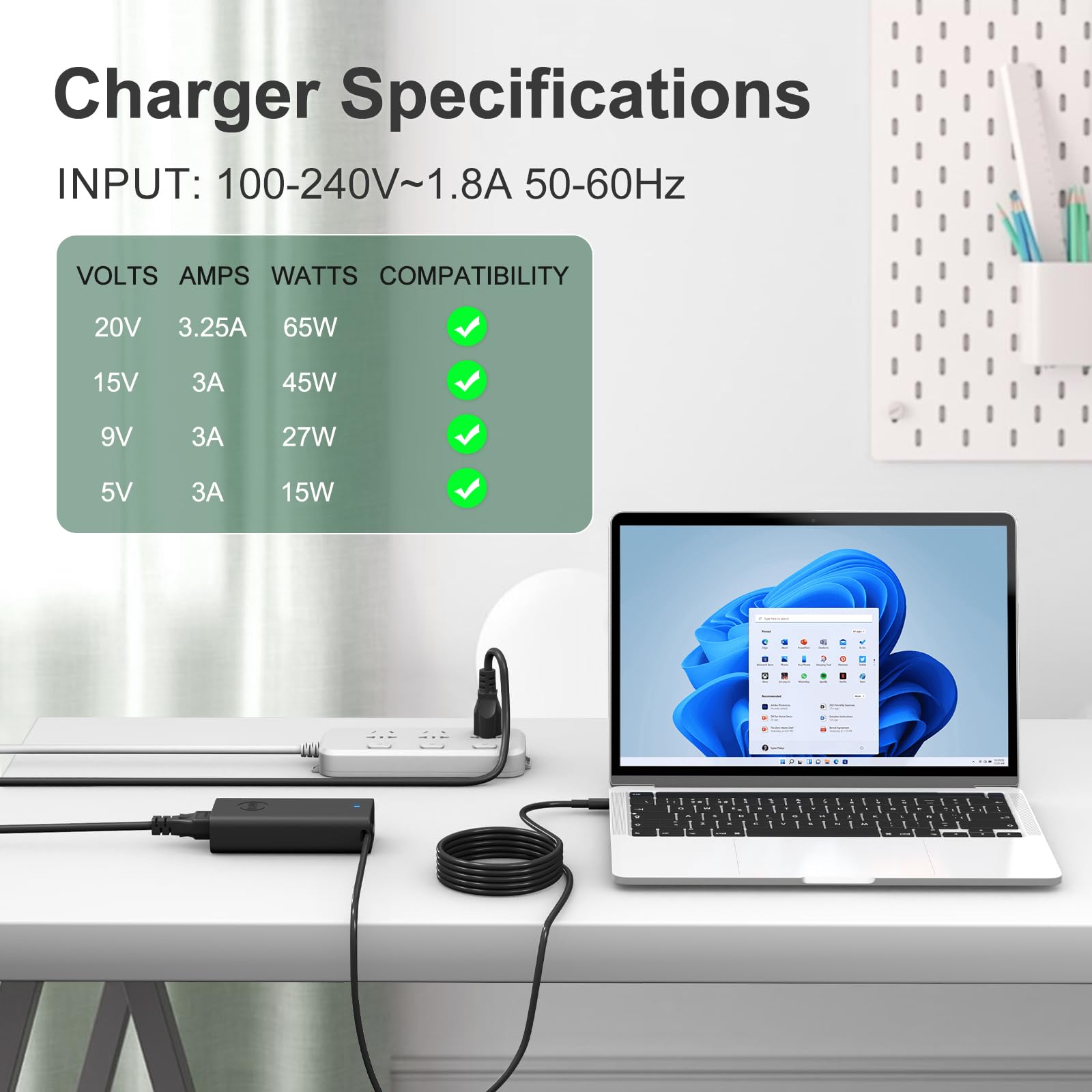 Foto 5 pulgar | Cargador Portátil Yodzgaco 65w 45w Usb C Para Dell Latitude Xps - Venta Internacional.