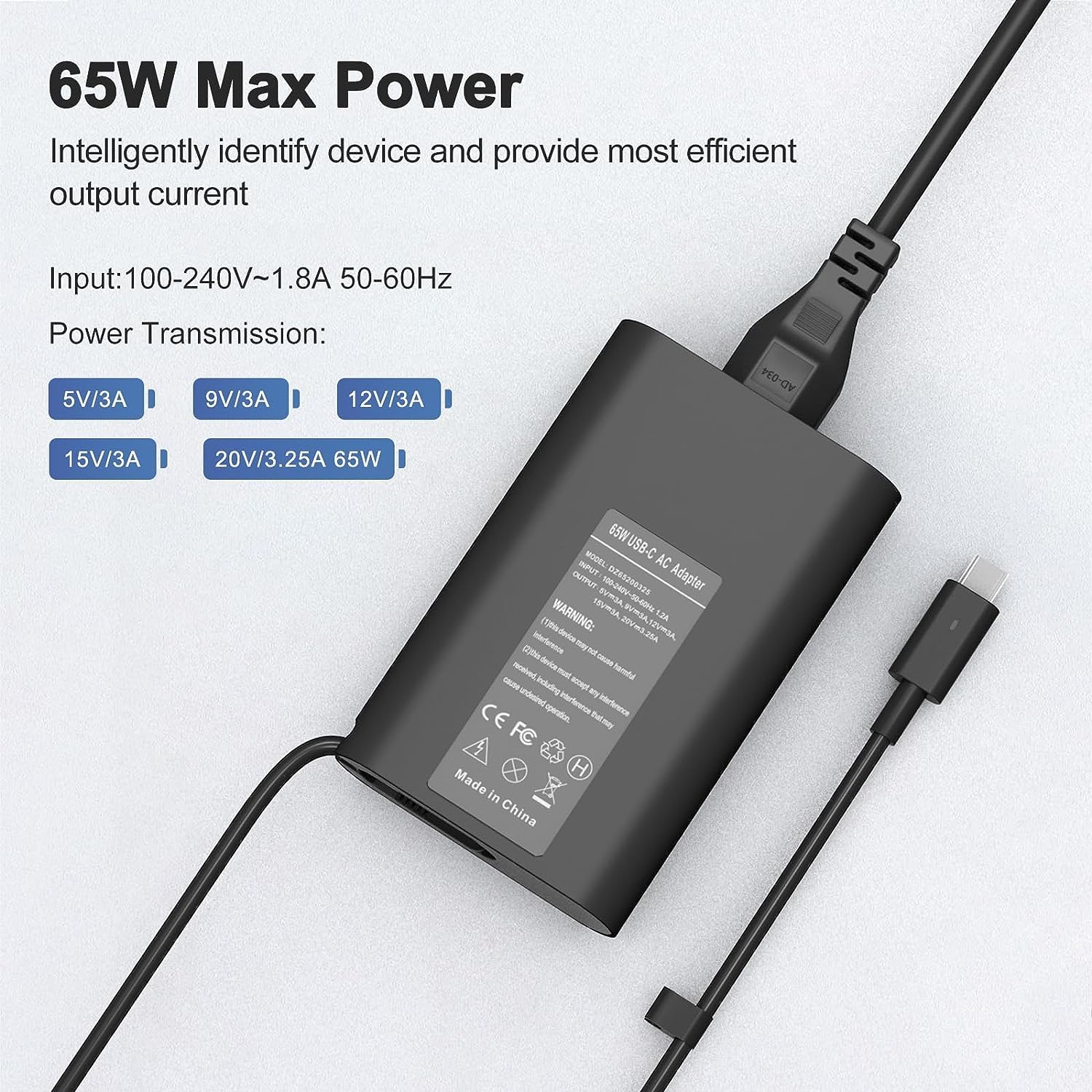 Foto 3 pulgar | Cargador De Portátil Roayewey 65w 45w Usb C Para Dell 5420 5520 7420 - Venta Internacional.