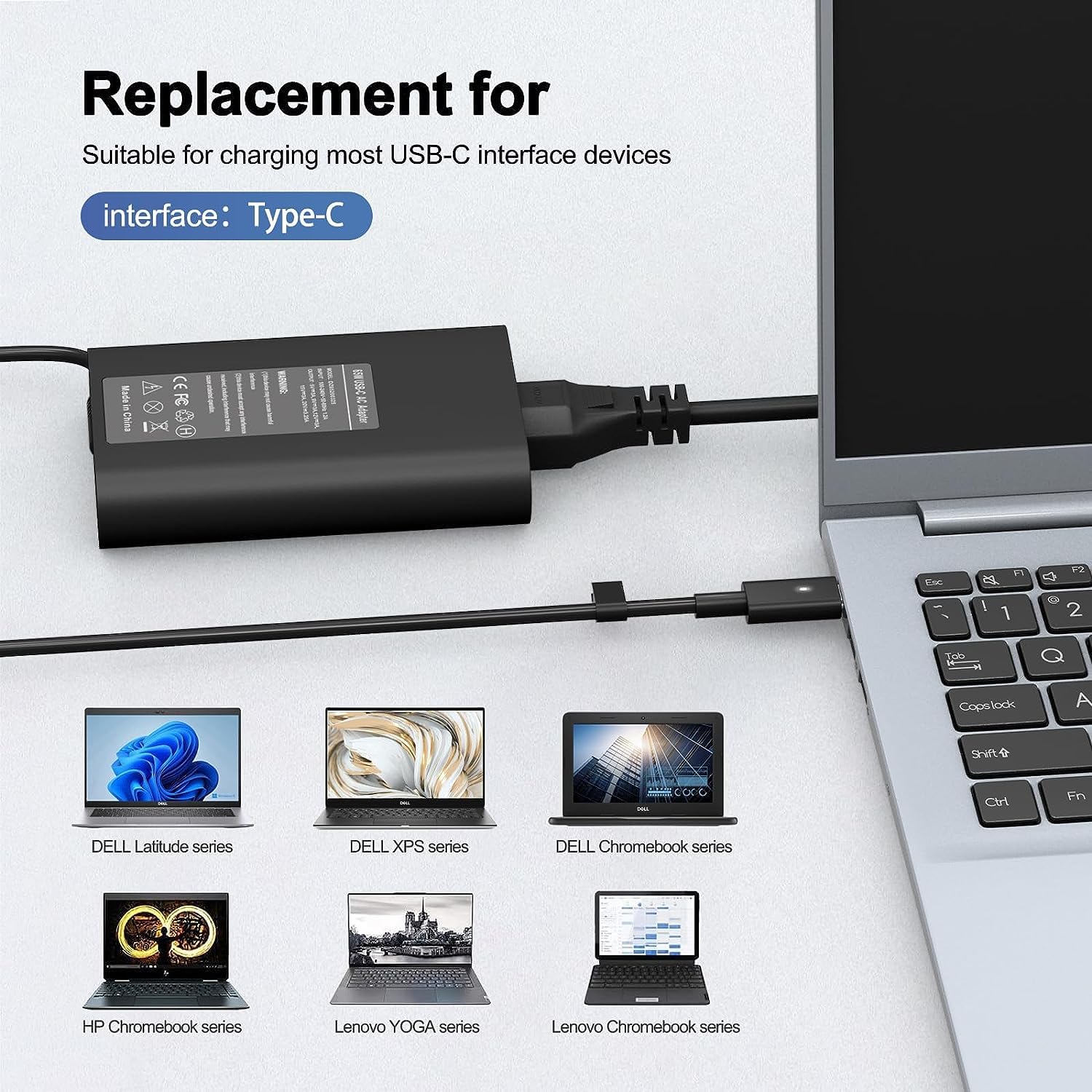 Foto 7 pulgar | Cargador De Portátil Roayewey 65w 45w Usb C Para Dell 5420 5520 7420 - Venta Internacional.