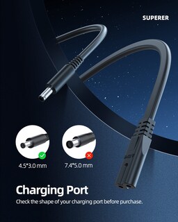Foto 3 | Cargador Portátil De 65 W, 19,5 V Y 3,34 A, Apto Para Dell Latitude 3520 - Venta Internacional.