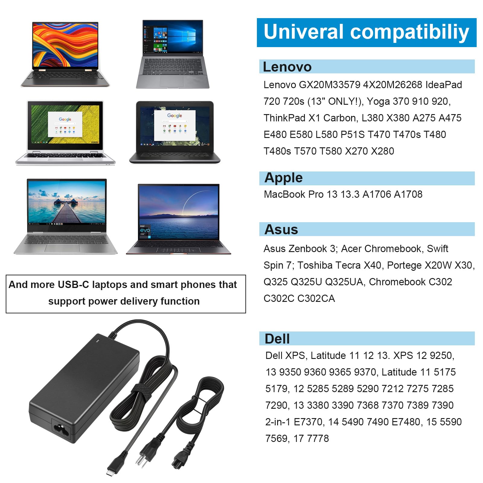 Foto 4 pulgar | Cargador Fancy Buying Usb C Tipo C De 90 W Para Lenovo Thinkpad - Venta Internacional.