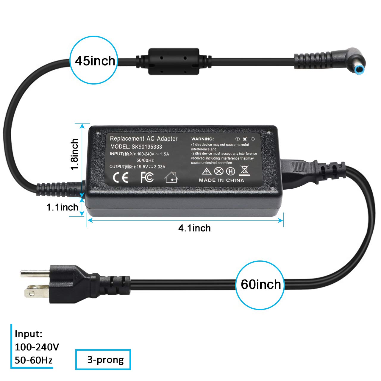 Foto 6 pulgar | Cargador De Portátil Solice 65w 45w Para Hp Pavilion X360 14 15 17 - Venta Internacional.