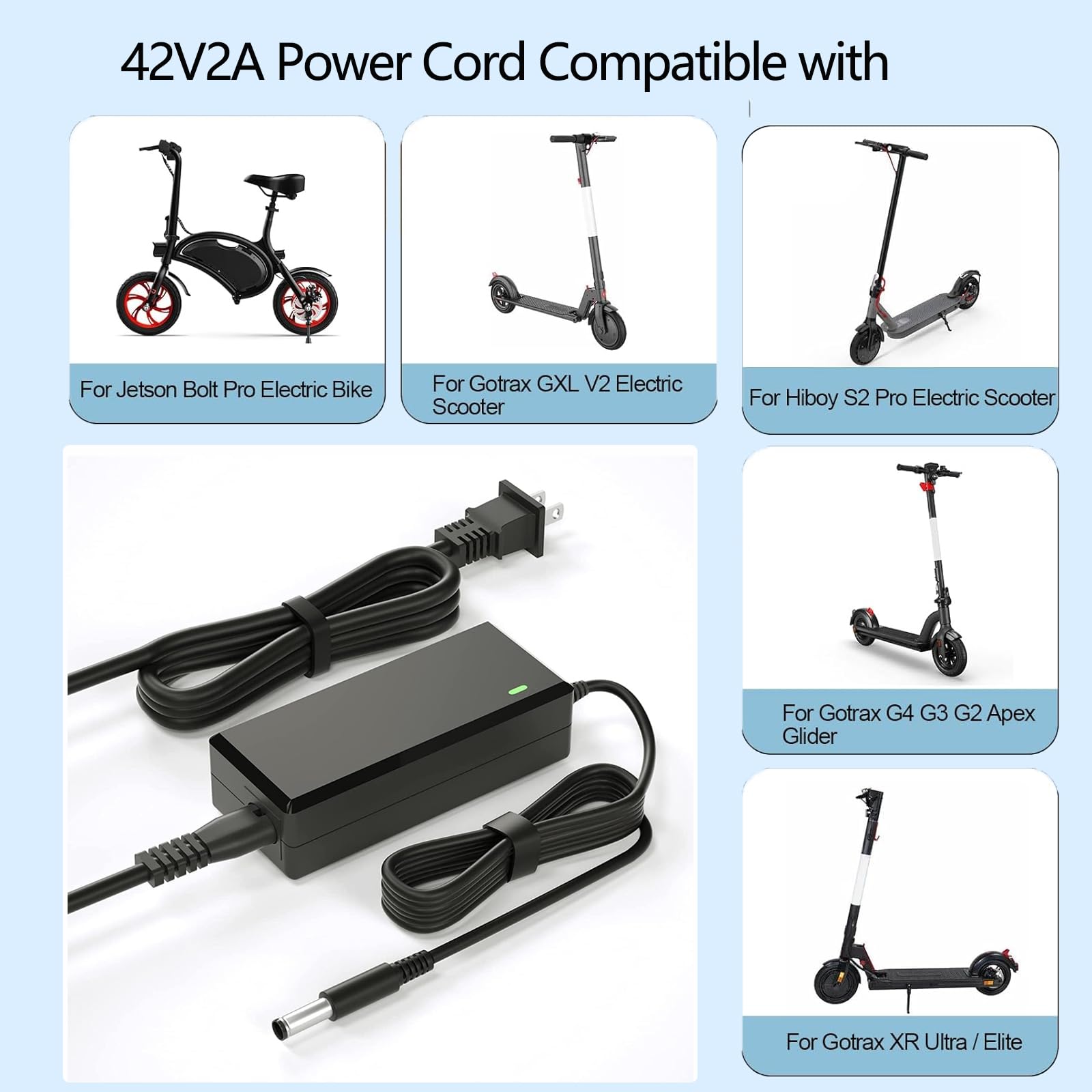 Foto 4 pulgar | Cargador Eléctrico Para Patinete 42 V 2 A Compatible Con Jetson Jy-420150 - Venta Internacional.