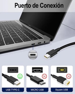 Foto 4 | Cargador para Lenovo 20v 3.25a 65w Tipo-C Usb C Adlx65ylc3d