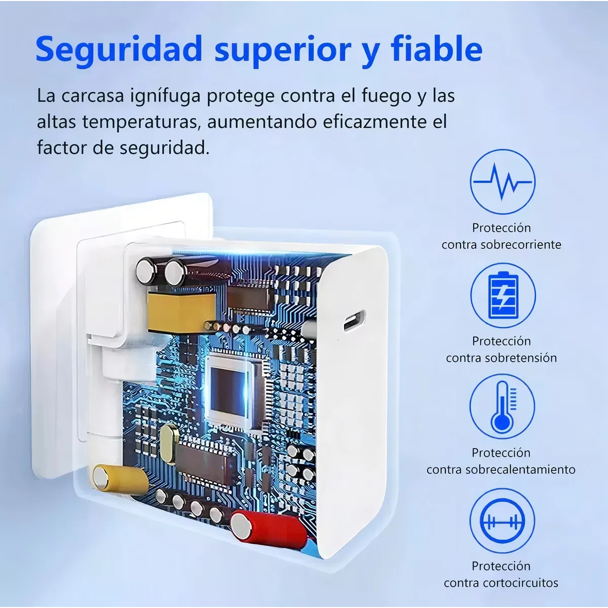 Foto 3 pulgar | Cargador Tipo C 20v 65w Compatible Con Laptop Eo Safe Imports Esi-19115 Blanco