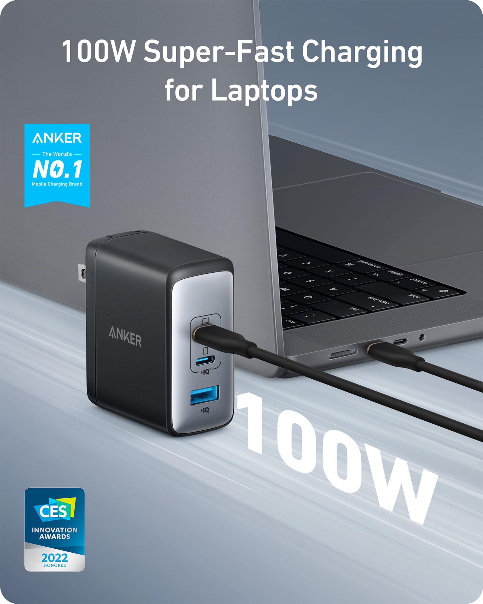 Foto 3 pulgar | Cargador Anker Usb C Gan Ii De 100 W Con 3 Puertos Para Macbook Dell Xps - Venta Internacional.