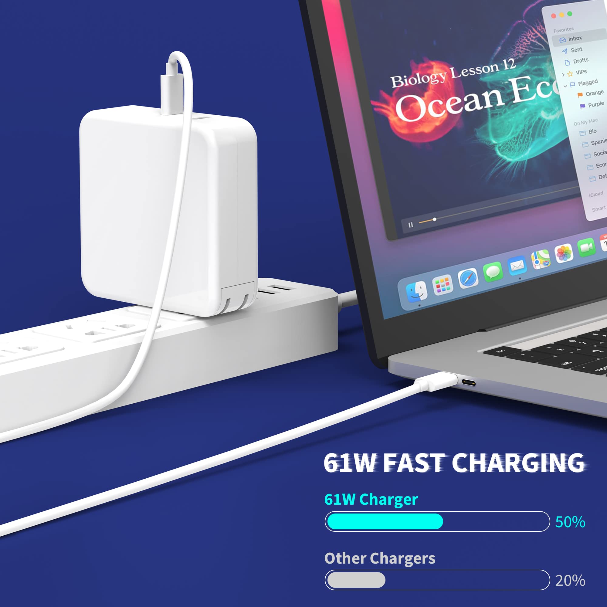 Foto 4 pulgar | Cargador Unawudoh 61w Usb C Compacto Y Plegable Para Macbook - Venta Internacional.