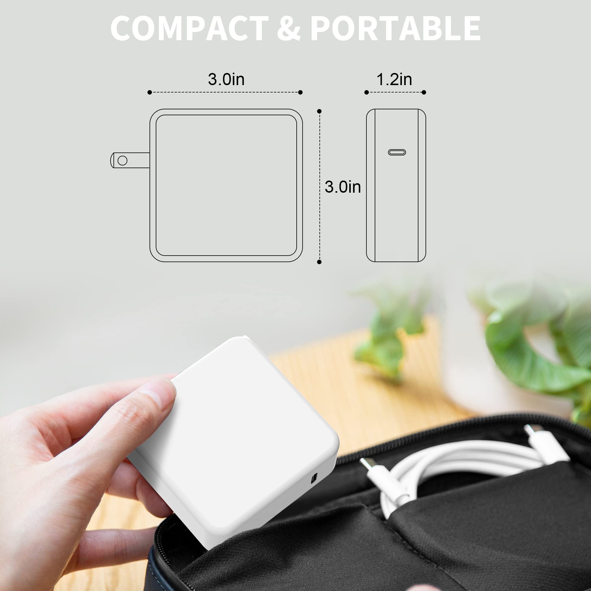 Foto 6 pulgar | Cargador Unawudoh 61w Usb C Compacto Y Plegable Para Macbook - Venta Internacional.