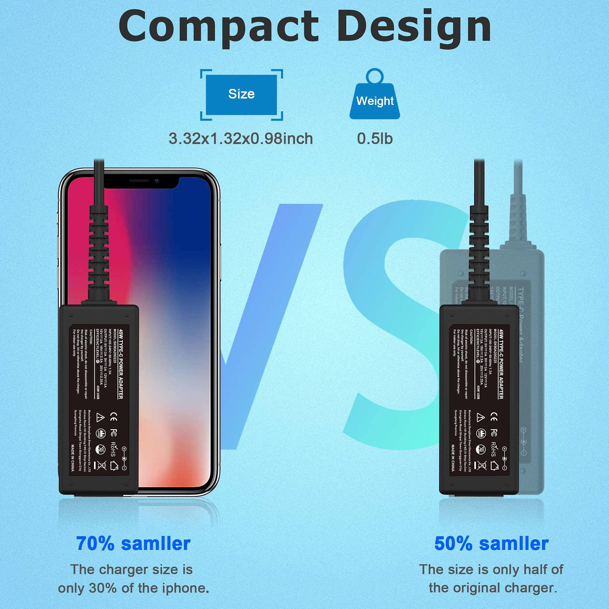 Foto 3 pulgar | Cargador Sle-tech Usb C Tipo C De 45 W Para Hp, Dell, Samsung, Asus - Venta Internacional.