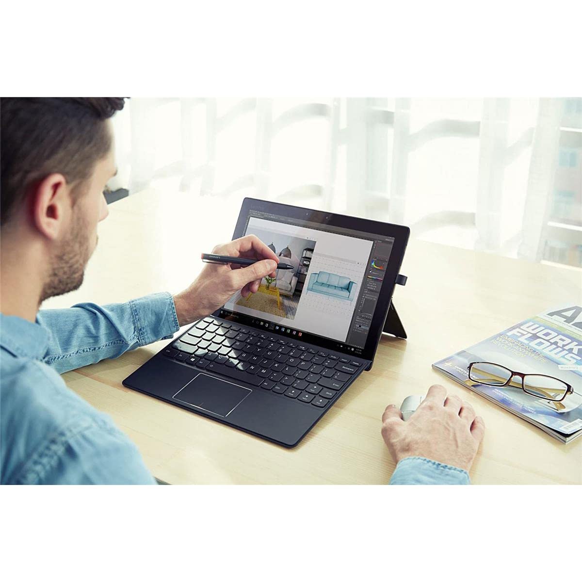 Foto 7 pulgar | Bolígrafo De Capacidad Activa Lenovo Para Lenovo Yoga 900s-12isk Negro - Venta Internacional.