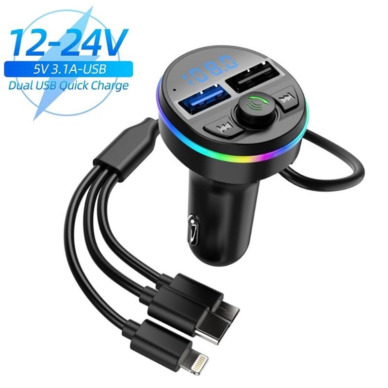 Foto 3 pulgar | 2 Transmisores Fm 3 En 1 Bluetooth 5.0 Kit Usb C Para Automovil Reproductor Modulador Mp3