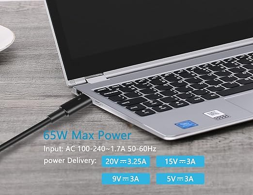 Foto 3 pulgar | Cargador Para Laptop Dell Tipo C 65w 20v 3.25a.