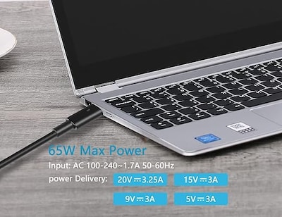Foto 2 | Cargador Para Laptop Dell Tipo C 65w 20v 3.25a.