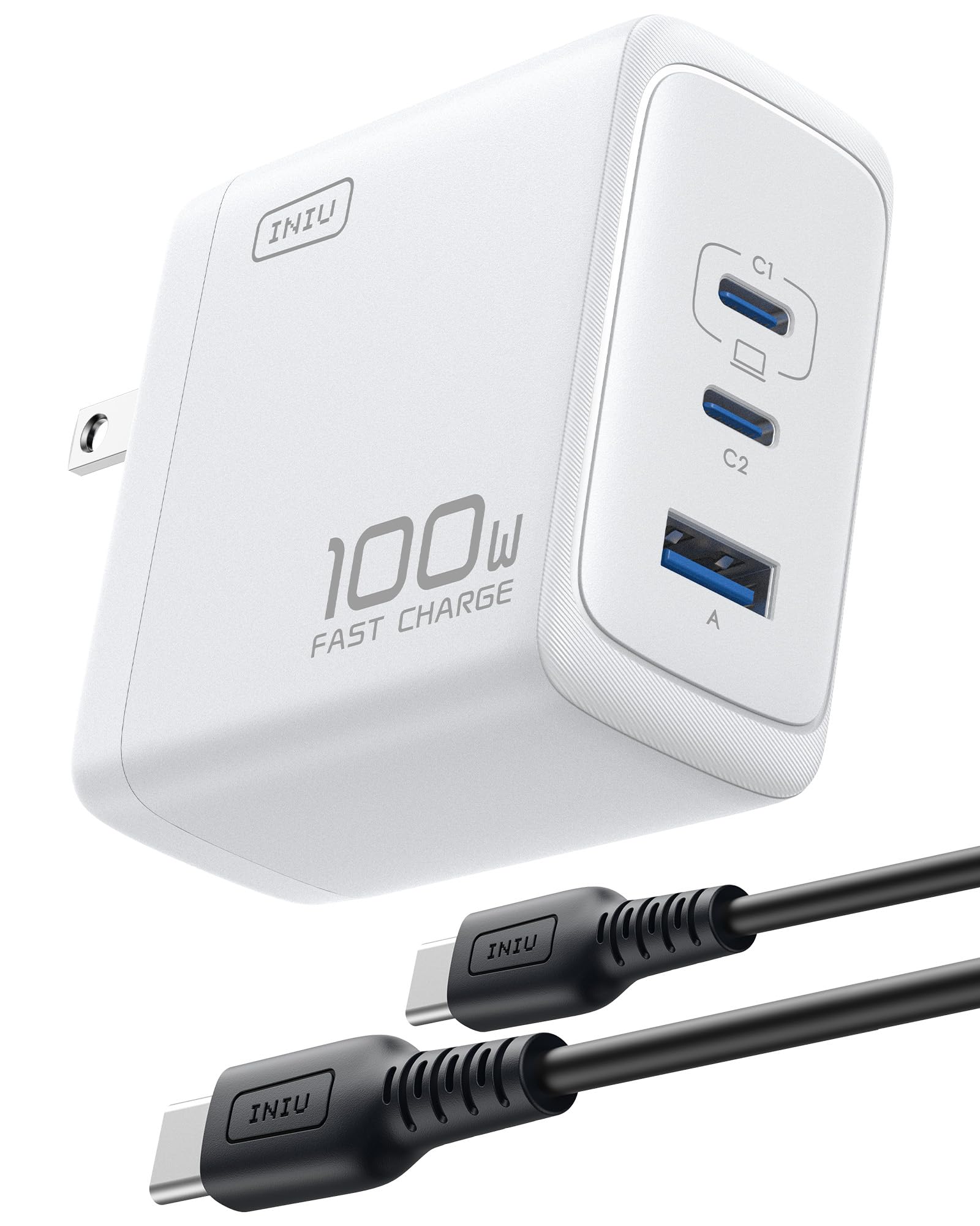 Cargador Usb C Iniu Cargador Gan De 100 W Con 3 Puertos Para Macbook  Color Blanco - Venta Internacional.