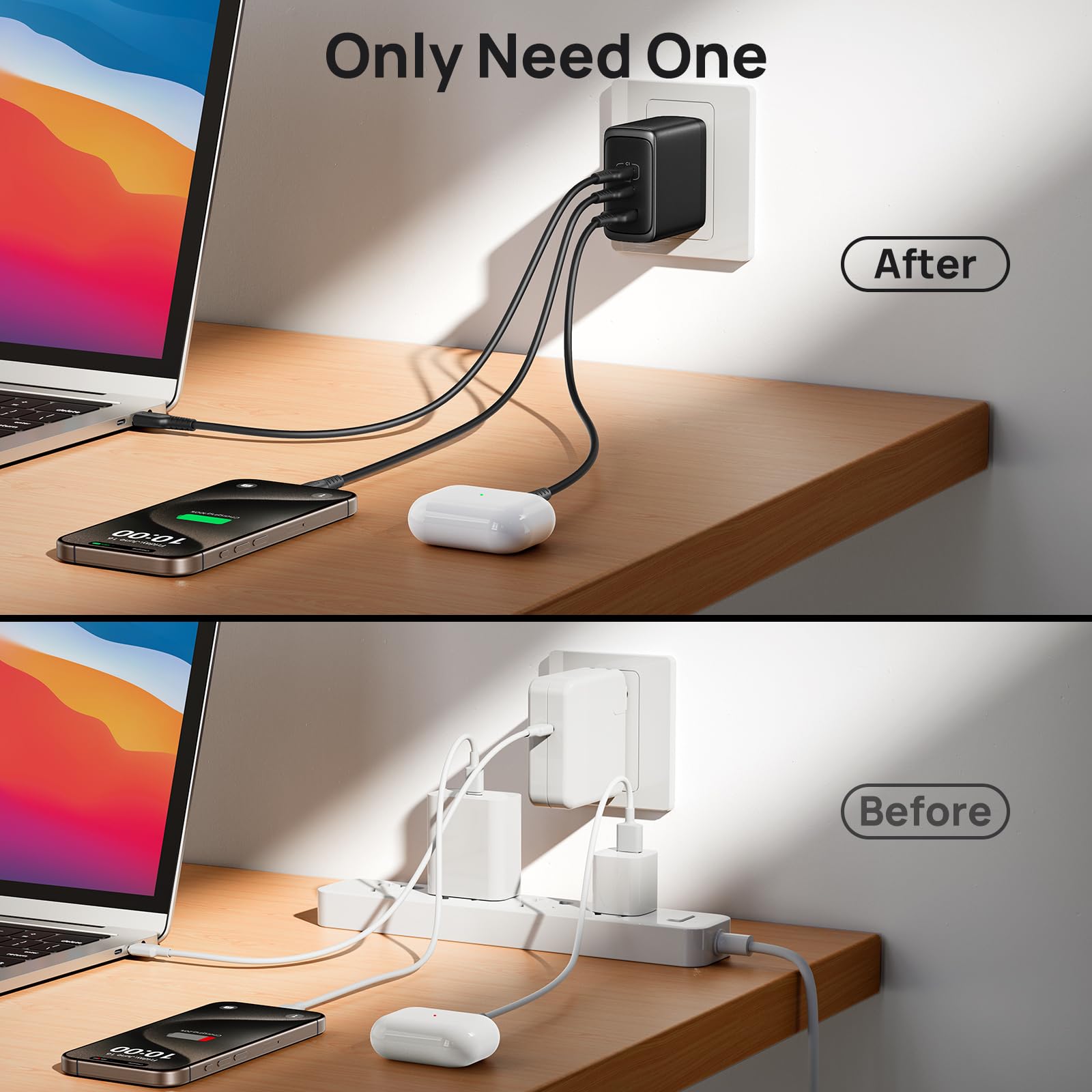 Foto 4 pulgar | Cargador Usb C Iniu Cargador Gan De 100 W Con 3 Puertos Para Macbook  Color Blanco - Venta Internacional.