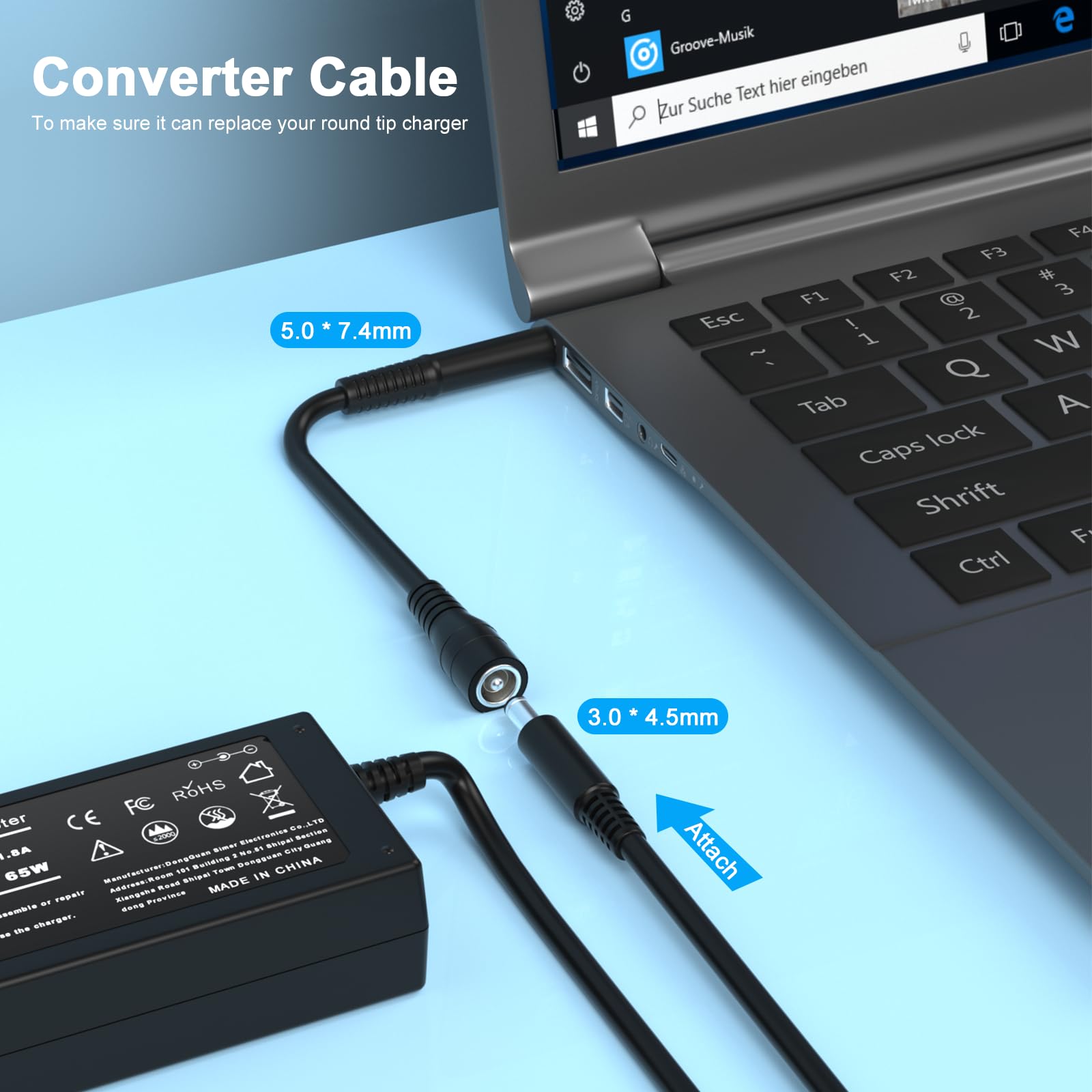 Foto 3 | Cargador De Portátil Kaqiar De 65 W  19 5 V  3 34 A  Compatible Con Dell Latitude - Venta Internacional.