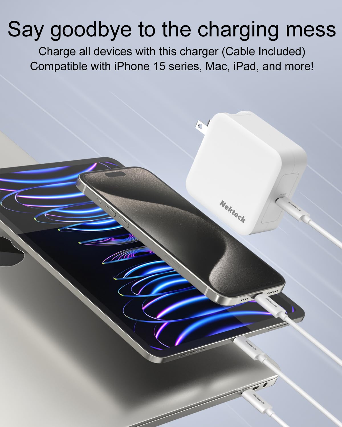 Foto 5 pulgar | Cable Charger Nekteck Para Mac Book Pro Gan  100 W  Usb C  6.6 Pies - Venta Internacional.