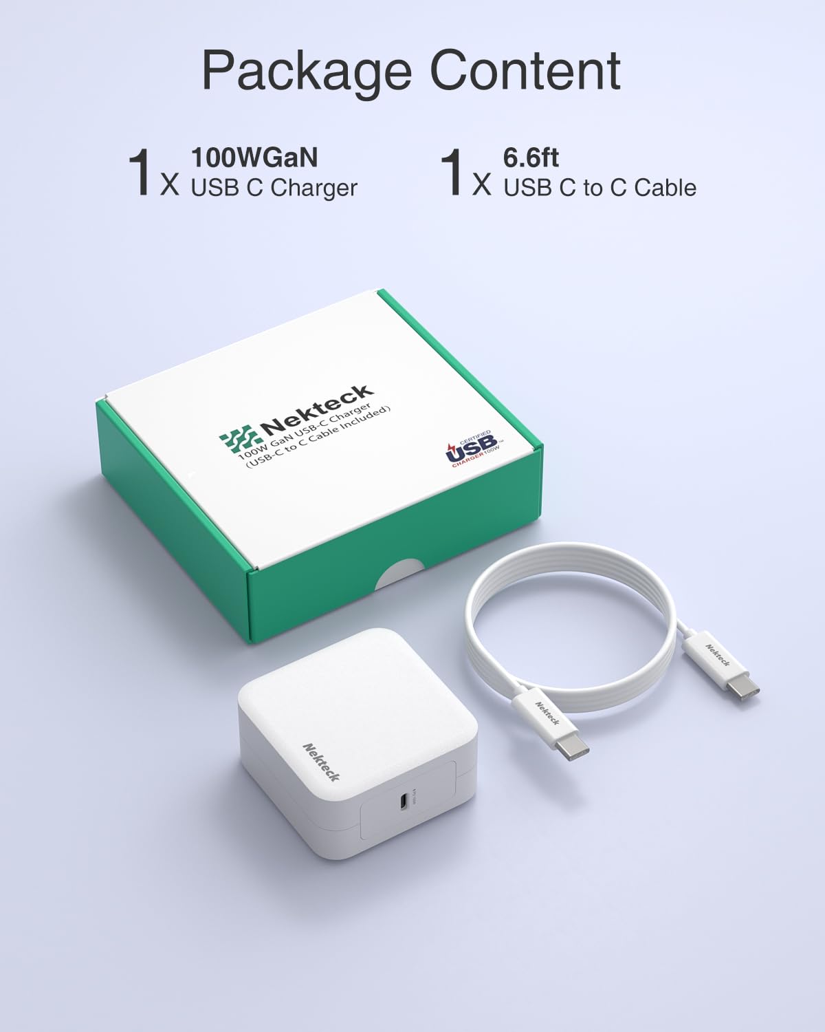 Foto 8 pulgar | Cable Charger Nekteck Para Mac Book Pro Gan  100 W  Usb C  6.6 Pies - Venta Internacional.